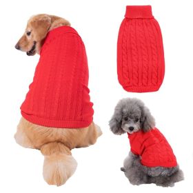 Dog Sweater Warm Pet Sweater Dog Sweaters for Small Dogs Medium Dogs Large Dogs Cute Knitted Classic Clothes Coat for Dog Puppy (Color: Red, size: X-Small)