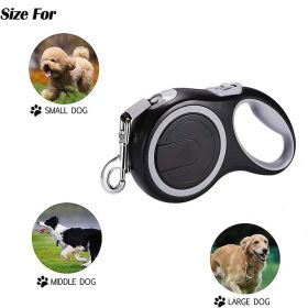 Automatic Retractable Dog Leash Long Strong Pet Leash For Large Dogs Durable Nylon Big Dog Walking Leash Leads Rope (Color: Black, size: 8m-50kg)