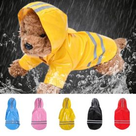 S-XL Pets Dog Raincoat Reflective Strip Dog RainCoat Waterproof Jackets Outdoor Breathable Clothes For Puppies (Color: Black, size: M)