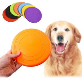 7 Colors Puppy Medium Dog Flying Disk Safety TPR Pet Interactive Toys for Large Dogs Golden Retriever Shepherd Training Supplies (Color: Blue, size: Diameter 17cm)