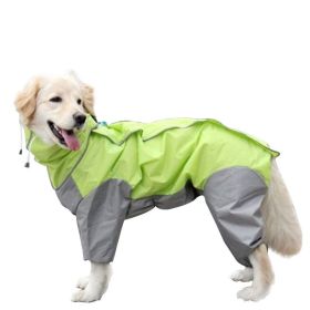 A Raincoat for all small and large dogs; Pet raincoat Medium large dog Golden hair Samo Alaska waterproof four foot raincoat Dog hooded raincoat (colour: red, size: 28)