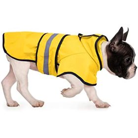 Reflective Dog Raincoat Hooded Slicker Poncho for Small to X-Large Dogs and Puppies; Waterproof Dog Clothing (Color: Safety Orange, size: large)