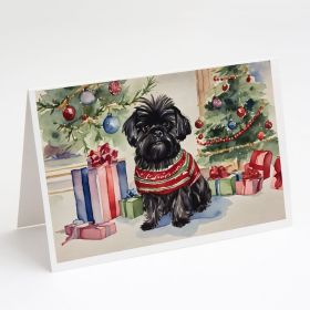 Affenpinscher Christmas Greeting Cards Pack of 8 Blank Cards with Envelopes Whimsical A7 Size 5x7 Blank Note Cards (Default: Default)