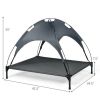 Portable Elevated Outdoor Pet Bed with Removable Canopy Shade